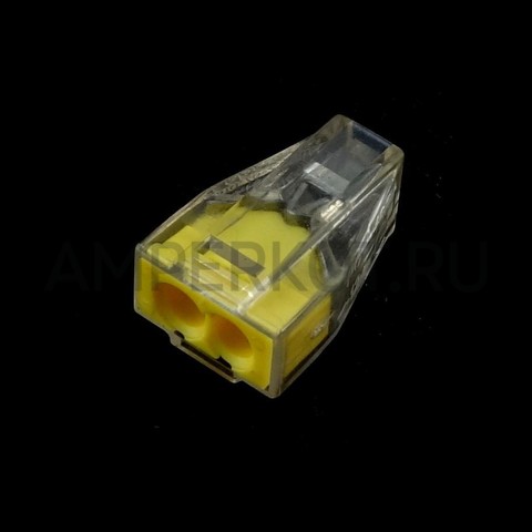 Клемма зажимная PCT-102 на 2 провода 0.75-2.5 мм2 желтый, фото 2