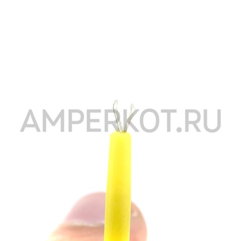 Тестовый зажим типа клипса с проводом (мама) 30 см Желтый, фото 2