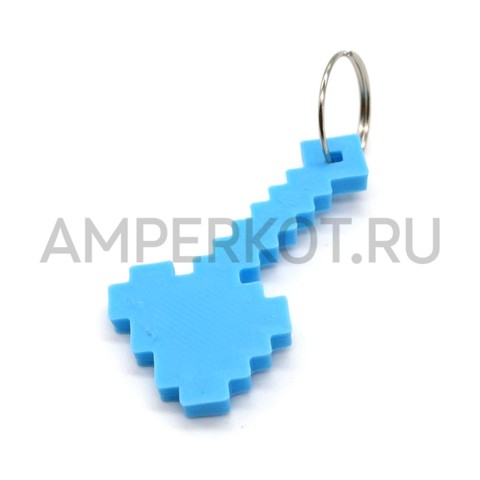 Топор из Minecraft, 3d модель брелок голубой, фото 1