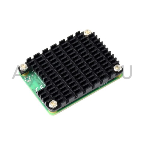 Алюминиевый радиатор Waveshare для Raspberry Pi 4 CM4 с вырезом для антенны (черный), фото 3