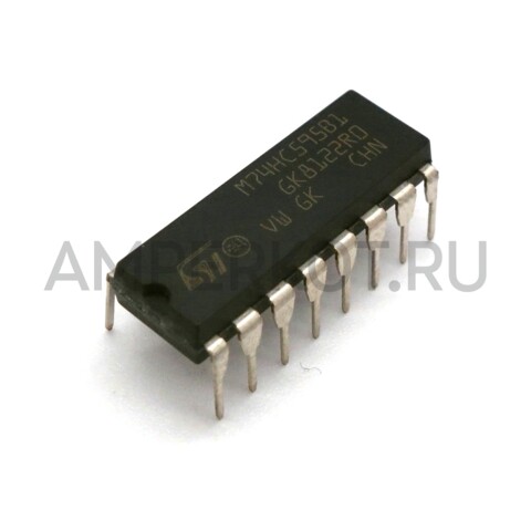 Микросхема M74HC595B1 DIP-16 8-бит сдвиговый регистр S to P/S, фото 1