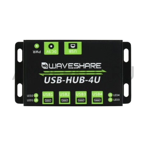 4-х портовый USB 2.0  концентратор (HUB) Waveshare Промышленный класс 1.2А на порт, фото 3