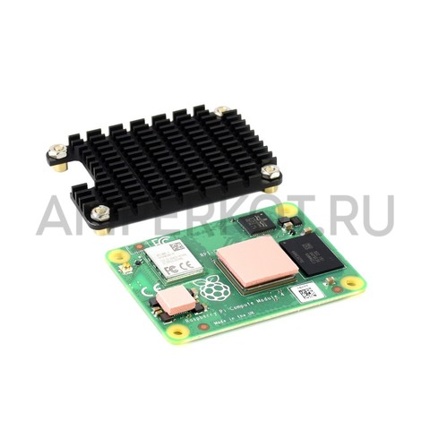 Алюминиевый радиатор Waveshare для Raspberry Pi 4 CM4 с вырезом для антенны (черный), фото 4