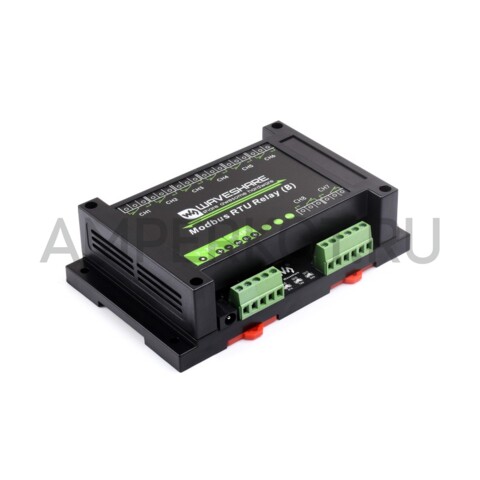 8-ми канальный модуль реле Waveshare (B) RS485 Modbus RTU 7~36V, фото 2