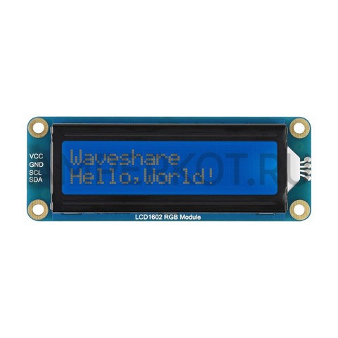 LCD дисплей Waveshare 1602 с RGB подсветкой 3.3V/5V, I2C, фото 1