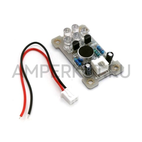 DIY набор для сборки датчика звука на двух транзисторах и пяти светодиодах 3-5V, фото 1