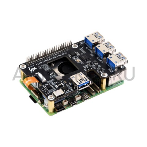 PCIe To USB 3.2 Gen1 HAT+ плата расширения для Raspberry Pi 5  4 порта, фото 5