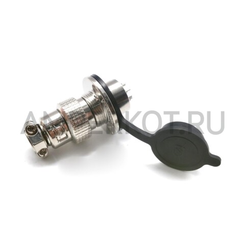 Разъем Разъем GX19M 8 контактов 19 мм (комплект штекер + гнездо с фланцем+крышка), фото 4