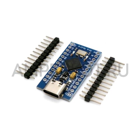 Плата PRO Micro (Arduino-совместимая) с Type-C портом  ATMEGA32U4 3-6V, фото 1
