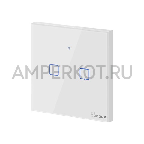 Умный беспроводной Wi-Fi настенный переключатель Sonoff TX Series T1 WiFi & RF Wall Switches (EU, 2 Gang, White), фото 3