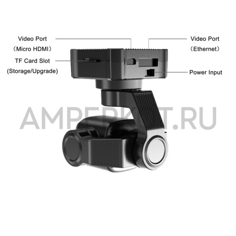 SIYI A8 mini ー 4K экшн камера 8МП 1/1.7" Sony HDR Starlight Night Vision 6х цифровой зум AI идентификация и трекинг 95 грамм 55x55x70 мм UAV UGV USV, фото 10