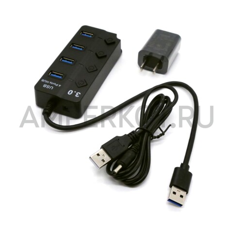USB3.0 хаб 4 порта Type-A 5 Гбит/c 0.2 метра, фото 1