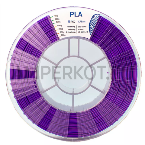Пластик для 3D-принтера REC PLA 1.75мм Фиолетовый (RAL 5022) 750г, фото 2
