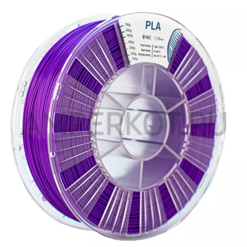 Пластик для 3D-принтера REC PLA 1.75мм Фиолетовый (RAL 5022) 750г, фото 1
