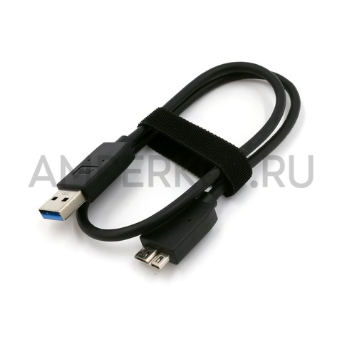 Кабель USB 3.0 Type A - Micro B 45 см черный, фото 1