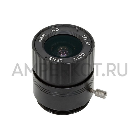 Широкоугольный объектив Arducam для камеры Raspberry Pi HQ, 65°, 6 мм, ручной фокус и диафрагма, CS-Mount, фото 1