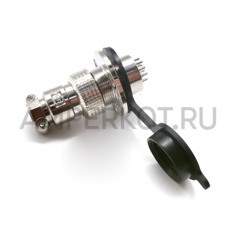 Разъем Разъем GX19M 15 контактов 19 мм (комплект штекер + гнездо с фланцем+крышка), фото 4