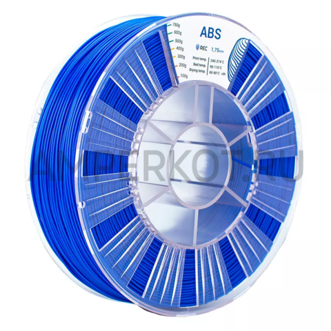 Пластик для 3D-принтера REC ABS 1.75мм Синий (RAL 5005) 750г, фото 1