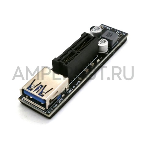 Адаптер-удлинитель PCI-E 1x на PCI-E 1x USB 3.0 30 см, фото 4