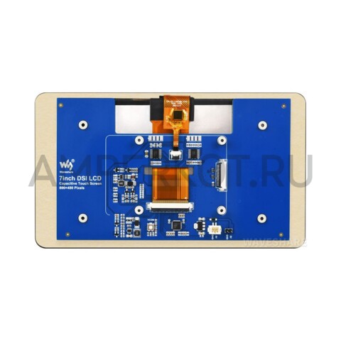 7” сенсорный дисплей Waveshare без корпуса, 800×480, закаленное стекло, CTP, DSI совместим с Raspberry Pi 3/4/5, VisionFive2 и Core3566, фото 3