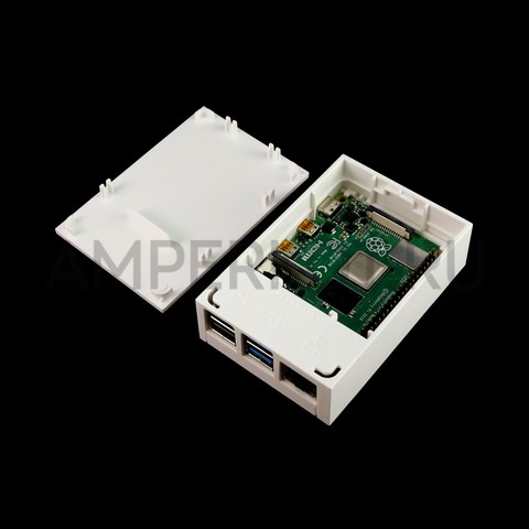 Пластиковый корпус для Raspberry Pi 4 ASM-1900136-11 белый, фото 8