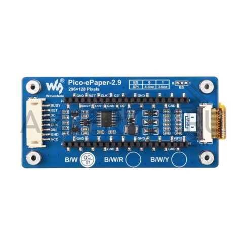 2.9" E-Paper E-Ink дисплей Waveshare для Raspberry Pi Pico, 296×128, черно-белый, SPI, фото 5