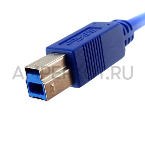 Кабель USB3.0 Тип A "папа" - B "папа" 50 см синий, фото 2