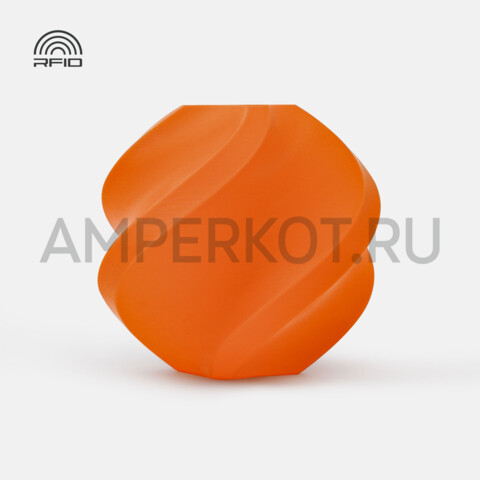 Bambu PLA Basic пластик (RFID) для 3D принтера 1.75 мм 1 кг без катушки Оранжевый (10300), фото 1