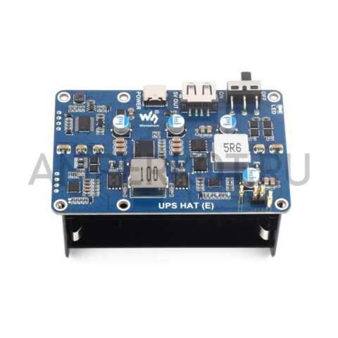 Модуль расширения Waveshare UPS HAT (E) для Raspberry Pi, 4×21700 Li, Быстрая зарядка, 5V/6A, фото 4