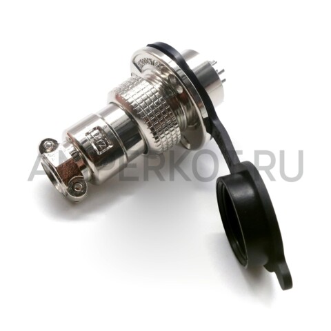 Разъем Разъем GX19M 10 контактов 19 мм (комплект штекер + гнездо с фланцем+крышка), фото 4