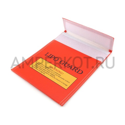 Защитный пакет для LiPo батарей 180x230мм цвет красный, фото 1
