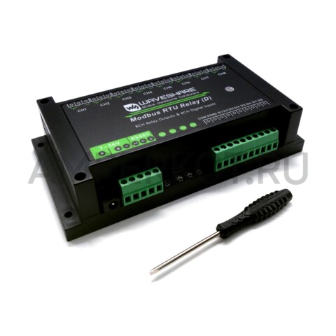 8-ми канальный модуль реле Waveshare (D) Цифровой вход+RS485 Modbus RTU, фото 3