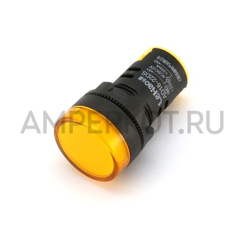 LED индикатор питания AD16-22DS 12V желтый, фото 1