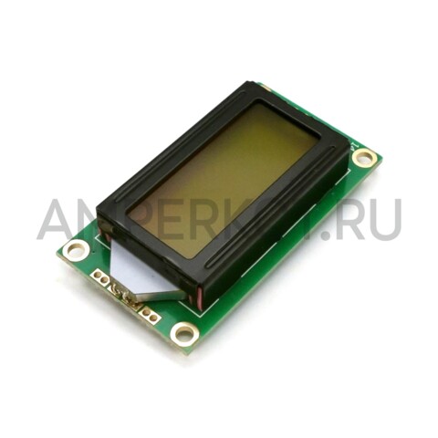 ЖК дисплей 0802A (8х2) желто-зеленый параллельный интерфейс 5V, фото 1