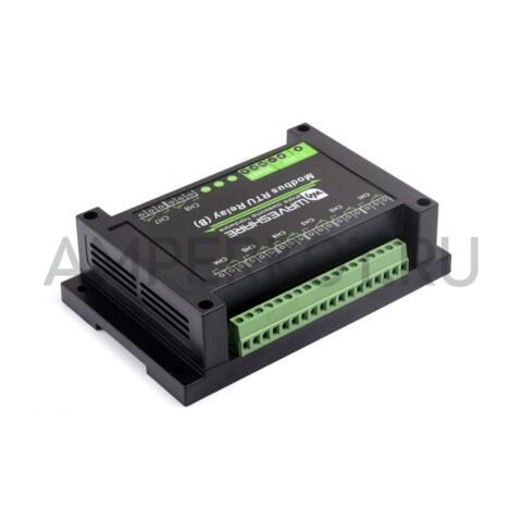 8-ми канальный модуль реле Waveshare (B) RS485 Modbus RTU 7~36V, фото 3