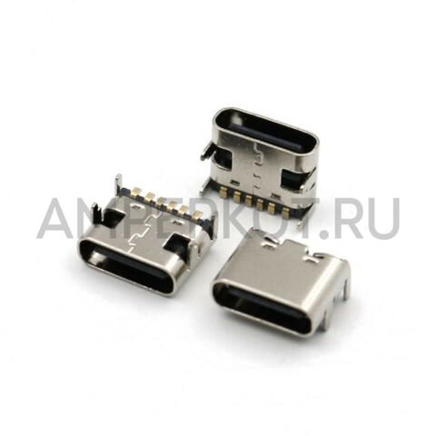 Разъем Type-C 6P USB3.1 для установки на плату, фото 1