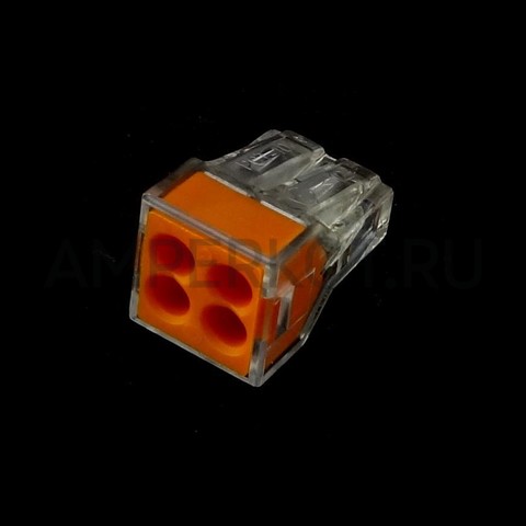 Клемма зажимная PCT-104 на 4 провода цвет оранжевый, фото 2