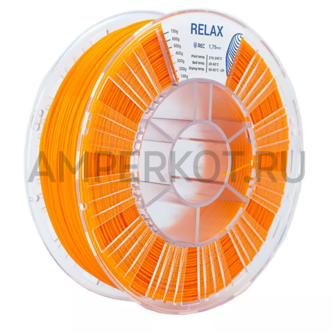 Пластик для 3D-принтера REC PETG (RELAX) 1.75мм Оранжевый (RAL 2010) 750г, фото 1