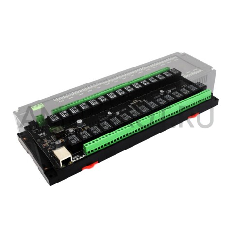 30-ти портовый модуль реле Waveshare Ethernet, Modbus RTU/Modbus TCP, PoE, DIN, фото 5