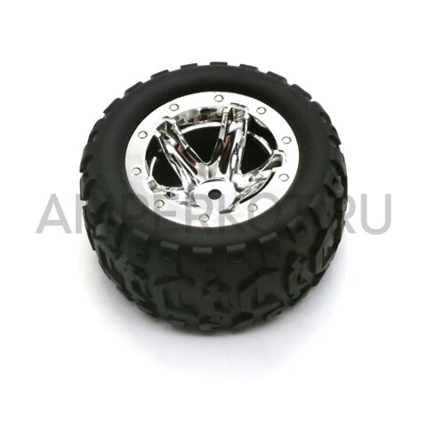Колесо с резиновой шиной для RC моделей автомобилей 80 мм Серебро, фото 1