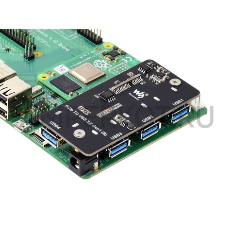 Адаптер Waveshare PCIe - USB 3.2 Gen1 для  платы расширения под Raspberry Pi CM4, фото 7