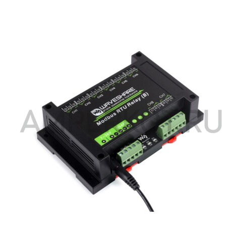 8-ми канальный модуль реле Waveshare (B) RS485 Modbus RTU 7~36V, фото 5