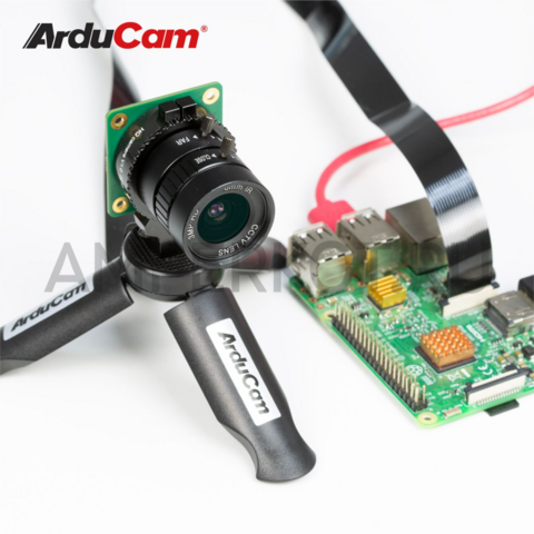 Набор для камеры Raspberry Pi HQ (объектив Arducam CS-Mount 6 мм, штатив, черный шлейф 60 см), фото 6