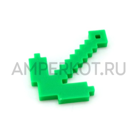 Кирка из Minecraft, 3d модель брелок зеленый, фото 5