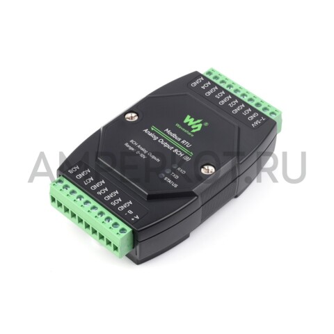 8-ми канальный конвертор Waveshare RS485 Modbus RTU на аналоговый выход 0-10V, фото 1