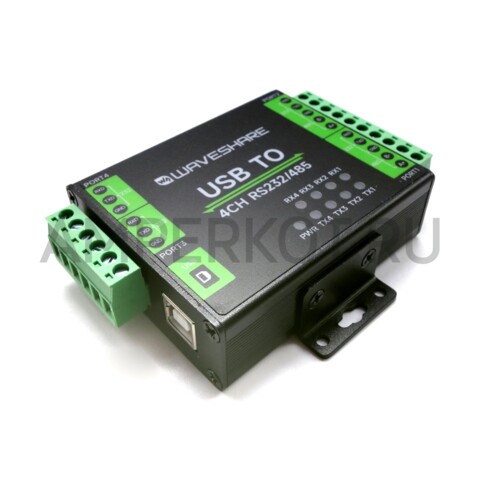 Промышленный конвертор USB в RS232/485  чип FT4232HL 2 канала RS232 + 2 канала RS232/485, фото 1