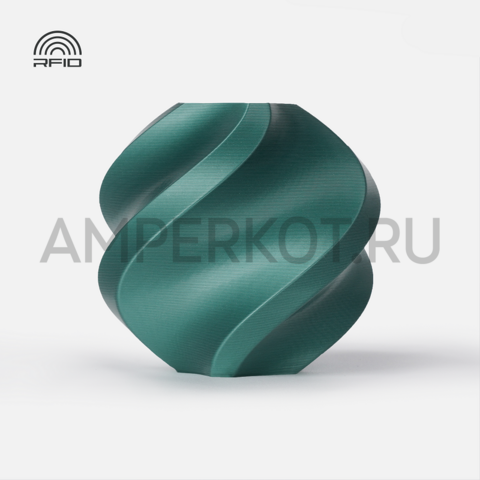 Bambu Lab PLA Metal пластик (RFID) для 3D принтера 1.75 мм 1 кг с катушкой (Oxide Green 13500), фото 1