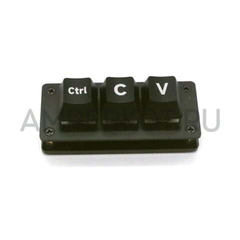 3-х кнопочная клавиатура Waveshare RP2040 Ctrl-V/C, фото 1