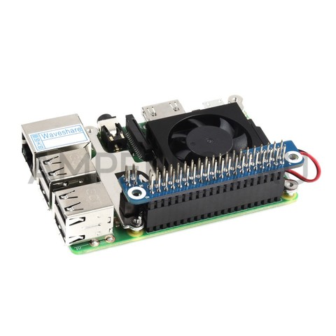 Низкопрофильный кулер Waveshare для Raspberry Pi 4B/3B+/3B, (с GPIO адаптером), фото 3