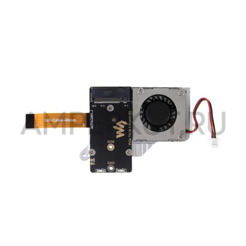 Плата расширения для Raspberry Pi 5 PCIe - M.2 адаптер с кулером, 2242/2230, NVMe, фото 7